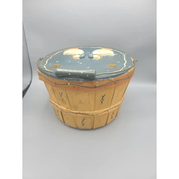 Vintage Hand-painted‎ Goose Basket 80s Country Revival - Picture 5 of 6